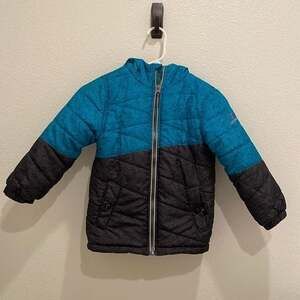Boys Swiss Alps Puffer Winter Coat Jacket Blue And Grey Size 5 / 6​​​​​​​